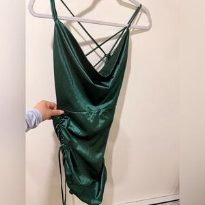 Windsor Emerald Satin Backless Dress
